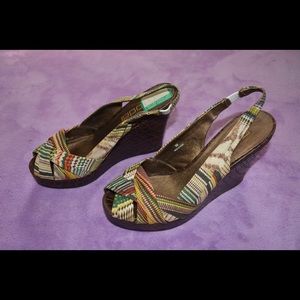 White Slingback Wedges